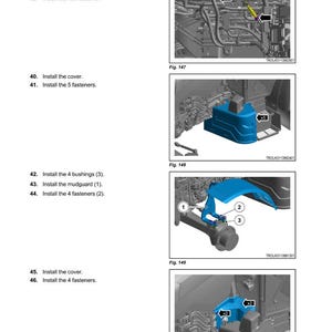 May include: Diagram illustrating the installation of a tractor cooling system. The image details the assembly process with components like hoses, fasteners, covers, and bushings, accompanied by numbered steps and diagrams. The Fendt logo is present.