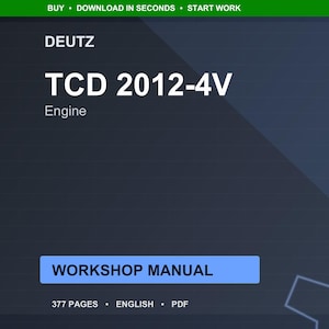 Deutz Tcd 2012-4V Engine Workshop Manual PDF | Service Repair | Instant Download image 1