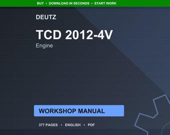 Deutz Tcd 2012-4V Engine Workshop Manual PDF | Service Repair | Instant Download