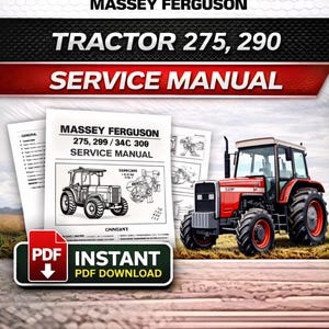 Massey ferguson 275 290 Tractor Service Manual PDF | Workshop Repair | Instant Download image 2