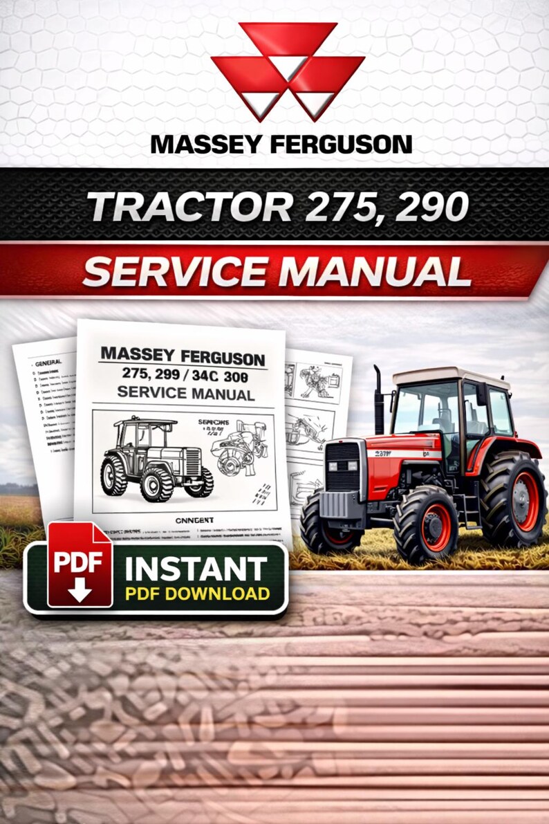 Massey ferguson 275 290 Tractor Service Manual PDF | Workshop Repair | Instant Download image 2