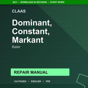 Claas Dominant constant markant Baler Repair Manual PDF | Service Workshop | Instant Download image 1
