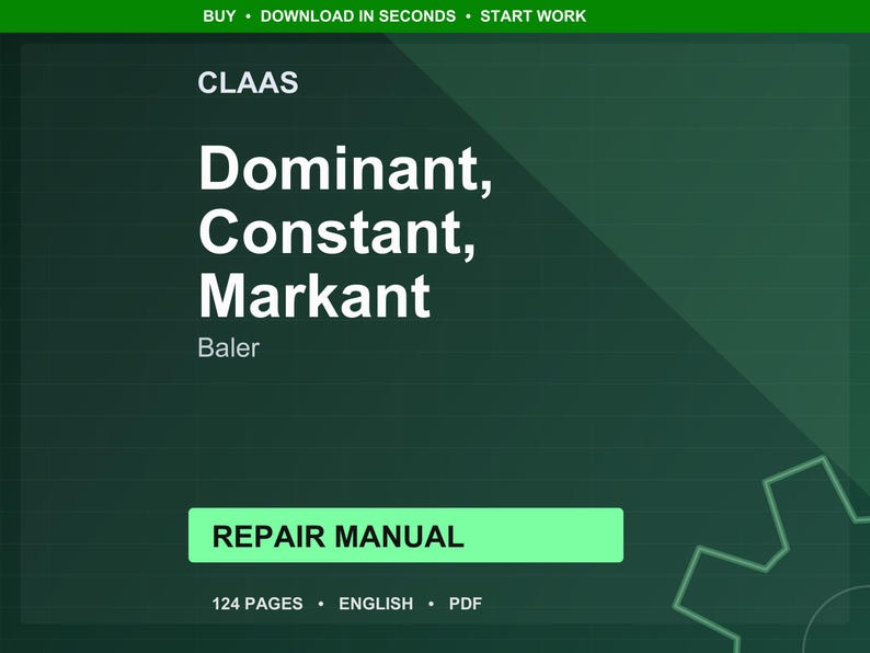 Claas Dominant constant markant Baler Repair Manual PDF | Service Workshop | Instant Download image 1
