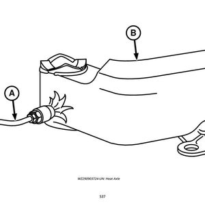 May include: Line drawing of a heat axle component with labels A and B. The image shows a detailed view of the axle, including a hose, connector, and other mechanical parts. The text "WZ290903724-UN: Heat Axle" is at the bottom.
