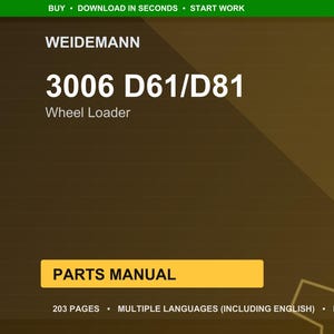 Weidemann 3006 D61 d81 Radlader Teile-Handbuch PDF | Illustrierter Katalog | Sofort Download Bild 1