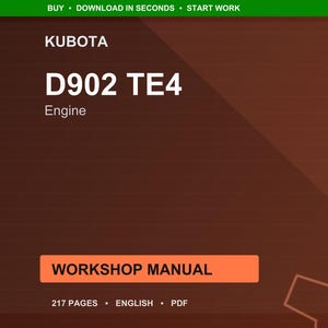 Kubota D902 te4 Engine Workshop Manual PDF | Service Repair | Instant Download image 1