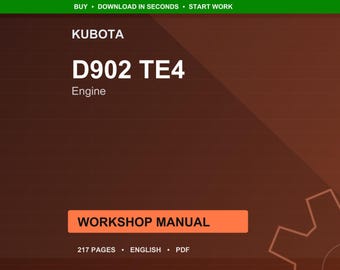 Kubota D902 te4 Engine Workshop Manual PDF | Service Repair | Instant Download