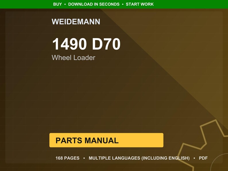 Weidemann 1490 D70 Wheel loader Parts Manual PDF | Illustrated Catalog | Instant Download image 1