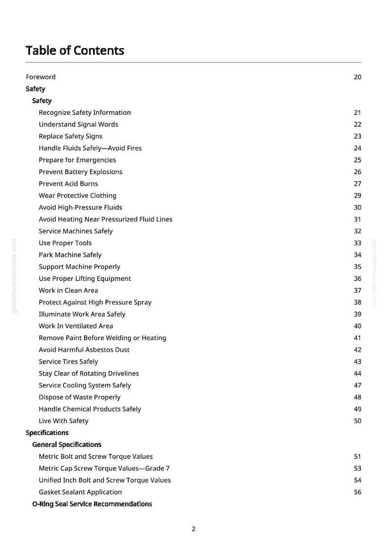Peut inclure: Une page blanche intitul&eacute;e &laquo;&nbsp;Table des mati&egrave;res&nbsp;&raquo; d'un manuel. Le tableau r&eacute;pertorie des sujets de s&eacute;curit&eacute; tels que &laquo;&nbsp;Reconna&icirc;tre les informations de s&eacute;curit&eacute;&nbsp;&raquo;, &laquo;&nbsp;Manipuler les fluides en toute s&eacute;curit&eacute;&nbsp;&raquo; et &laquo;&nbsp;Entretenir les machines en toute s&eacute;curit&eacute;&nbsp;&raquo;.