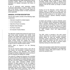 May include: A technical document titled "ELECTRICAL PROPULSION SYSTEM COMPONENTS" with detailed descriptions of system operation, major components, and abbreviations. Includes diagrams and specifications for AC propulsion systems, alternators, and inverters.
