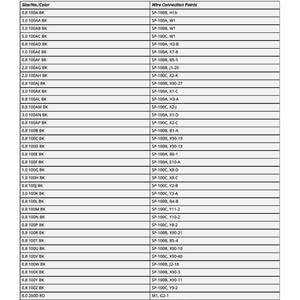 May include: A detailed table of main wiring harness color codes, including size, color, and wire connection points. The text is in black font on a white background. The document is labeled with the serial number -070000.