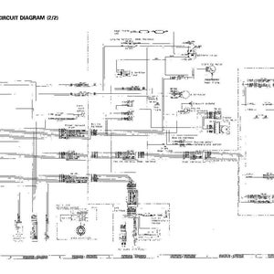 May include: An electric circuit diagram (2/2) with a complex arrangement of lines, symbols, and text. The black and white diagram illustrates the internal workings of an electrical system, with various components and connections clearly labelled.