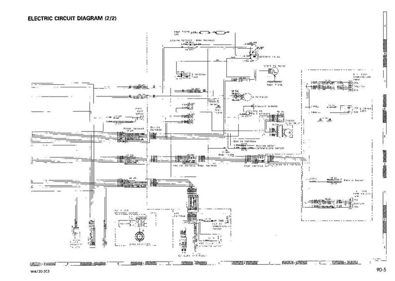 May include: An electric circuit diagram (2/2) with a complex arrangement of lines, symbols, and text. The black and white diagram illustrates the internal workings of an electrical system, with various components and connections clearly labelled.