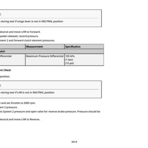 Puede incluir: Documento blanco con texto negro que detalla los procedimientos de prueba del veh&iacute;culo. El documento incluye instrucciones, mediciones y advertencias de seguridad. El texto incluye "CAUTION" y "NEUTRAL position".
