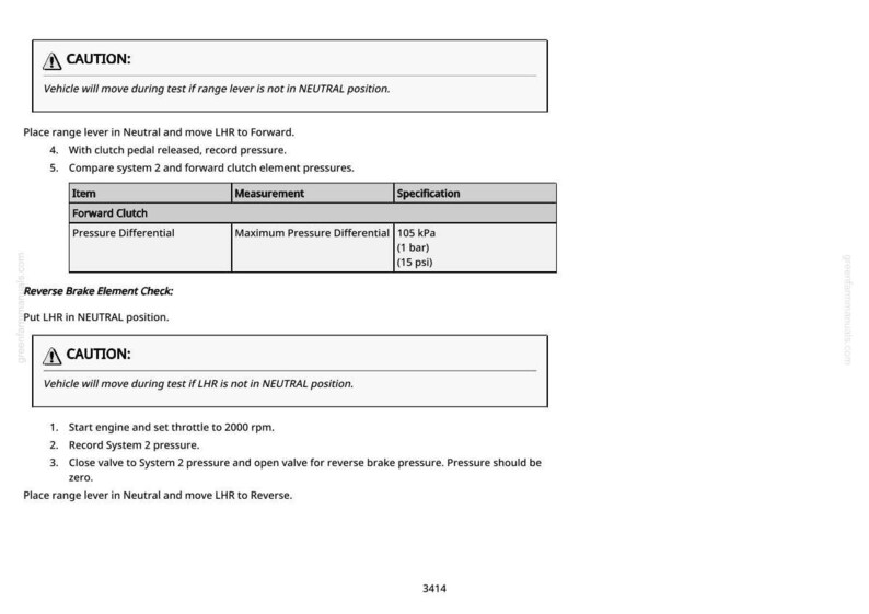 Puede incluir: Documento blanco con texto negro que detalla los procedimientos de prueba del veh&iacute;culo. El documento incluye instrucciones, mediciones y advertencias de seguridad. El texto incluye "CAUTION" y "NEUTRAL position".