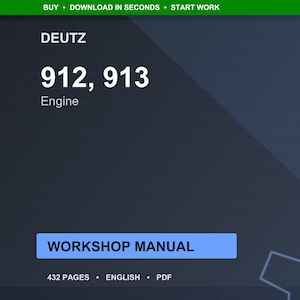 Deutz 912 913 Engine Workshop Manual PDF | Service Repair | Instant Download image 1