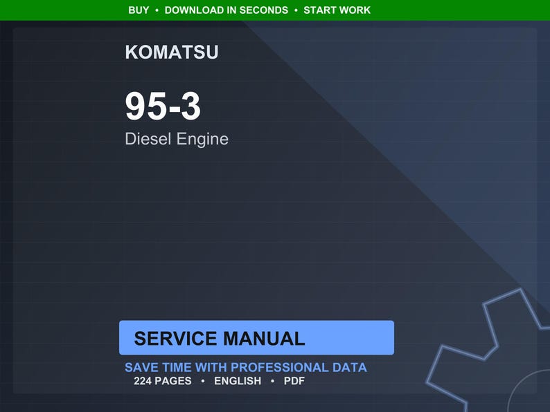 Komatsu 95-3-serien dieselmotor servicehandbok reparation verkstad PDF-nedladdning bild 1