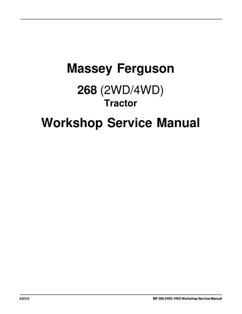 Massey ferguson 268 2Wd 4wd Tractor Service Manual PDF | Workshop Repair | Instant Download image 2