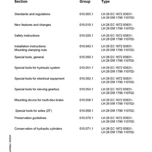 Liebherr Lh 26 ec typ 1672 lh 26 em typ 1799 Hydraulic excavator Service Manual PDF | Workshop Repair | Instant Download image 7