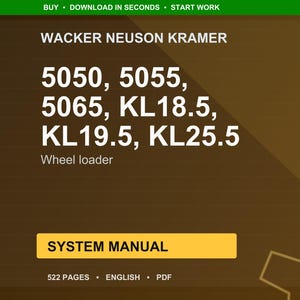 Chargeur sur pneus Wacker neuson kramer 5050 5055 5065 18,5 kl19,5 kl25,5 Manuel du système PDF | Documentation technique | Téléchargement instantané image 1