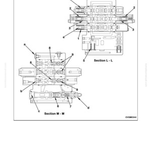 May include: Diagram of control valves, labeled with numbers and letters, illustrating structure, function, and maintenance standards. The diagram includes two sections, L-L and M-M, with detailed internal components.