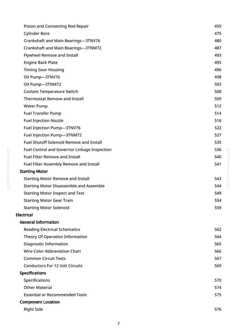 May include: A page from a manual with a list of automotive repair procedures, including engine, electrical, and fuel system tasks. The text is black on a white background, with page numbers and section titles.