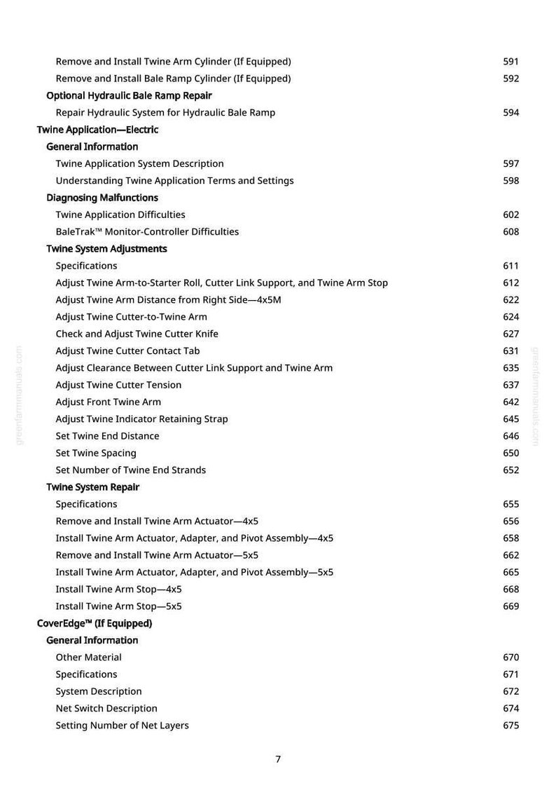 Teknisk manual för John Deere 450 M, 450 M förskärare och 550 M balpress i PDF-format | Direkt nedladdning bild 8