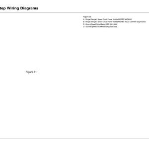 Może przedstawiać: Biała strona z tytułem "Footstep Wiring Diagrams". Tekst "Figure 31" jest wyśrodkowany. Po prawej stronie znajduje się lista specyfikacji technicznych. Numer strony to 100-66.