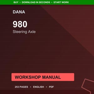 Dana 980 Steering axle Workshop Manual PDF | Service Repair | Instant Download image 1