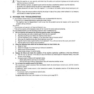 May include: A printed page from a manual titled "PRECAUTIONS WHEN TROUBLESHOOTING." The text includes safety instructions, troubleshooting methods, and a list of items to check. The page has the number 22-12 at the bottom.