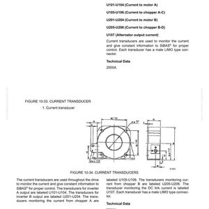 May include: Diagram of a current transducer with technical specifications and dimensions. The image includes text labels such as "Current transducers" and "Technical Data 2000A". The diagram shows a circular component with various connection points.