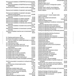 K&ouml;nnte beinhalten: Eine Seite aus einem Handbuch mit einem Index von Begriffen zur Maschinenwartung und -reparatur. Der Index enth&auml;lt Begriffe wie "Motor&ouml;ldruck" und "Kraftstoffdruck".