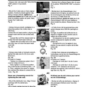 Op de afbeelding: Montage-instructies voor Komatsu Model JPB2200V. De afbeelding toont diagrammen en tekst met details over de stappen voor het monteren van de machine, inclusief momentsleutelinstellingen en aandraaiprocedures. Pagina S21.