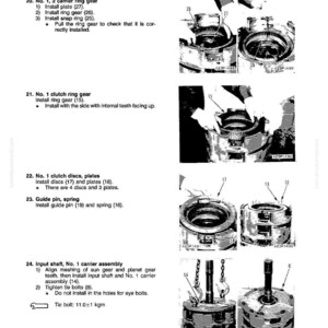 Peut inclure: Un sch&eacute;ma technique en noir et blanc intitul&eacute; "D&Eacute;MONTAGE ET ASSEMBLAGE" et "TRANSMISSION". Le sch&eacute;ma comprend des instructions num&eacute;rot&eacute;es et des images de composants m&eacute;caniques, notamment des bagues, des plaques et des arbres. Le texte comprend des mesures.