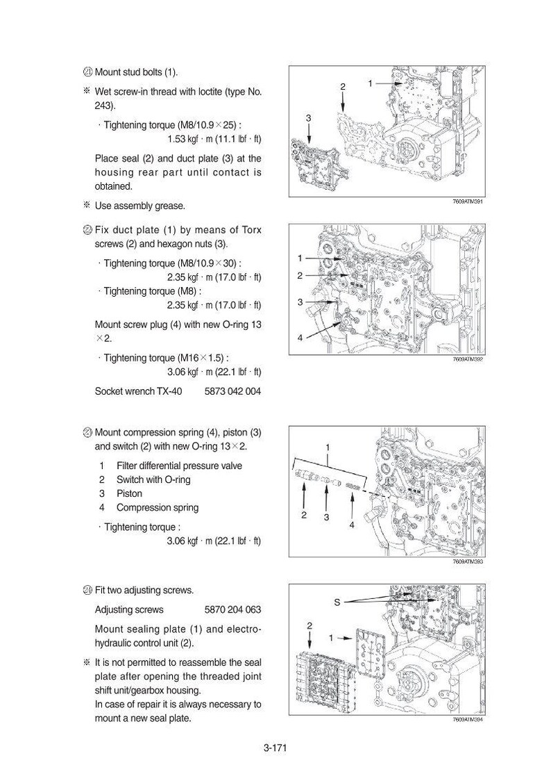 May include: Technical diagram with detailed illustrations of engine components, including bolts, plates, screws, and springs. Measurements are provided in lbf&middot;ft and inches. The diagram includes part numbers and tightening torque specifications.