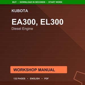 Manual de taller del motor diésel Kubota Ea300 el300 en formato PDF / Servicio y reparación / Descarga instantánea imagen 1