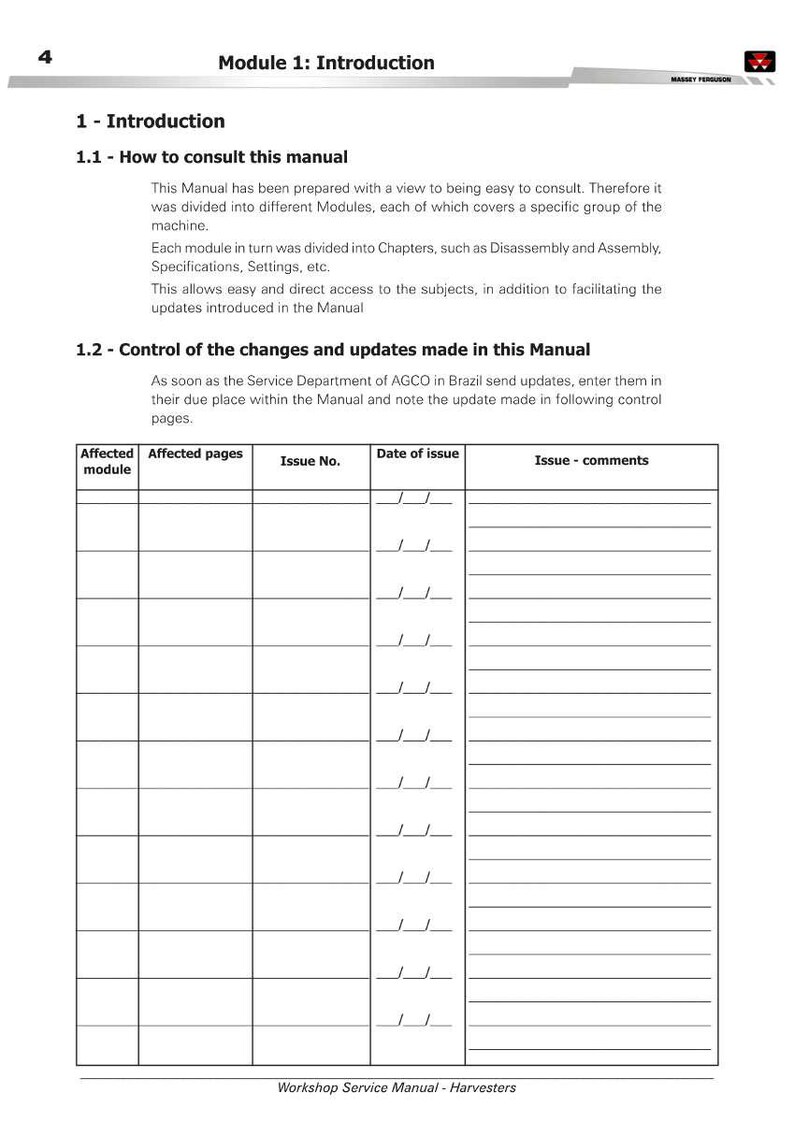 Massey Ferguson MF32 MF34 MF38 Skördetröska Servicehandbok PDF | Verkstadsreparation | Direktnedladdning bild 7
