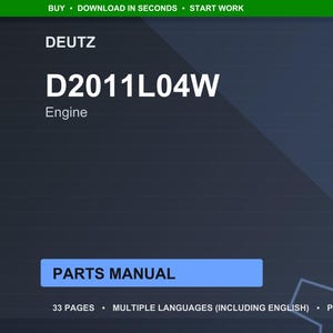 Deutz D2011l04w Engine Parts Manual PDF | Illustrated Catalog | Instant Download image 1
