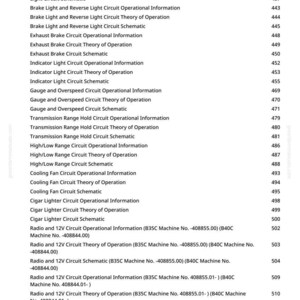 Peut inclure: Une page blanche avec une liste de sch&eacute;mas de circuits &eacute;lectriques automobiles et d'informations op&eacute;rationnelles, y compris les feux de freinage, les ventilateurs de refroidissement et les radios. La page comprend &eacute;galement un index num&eacute;rot&eacute;.