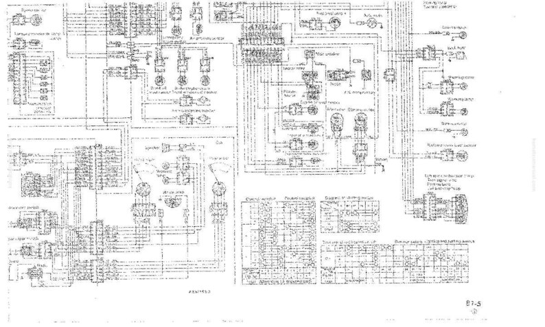 Pode incluir: Um diagrama t&eacute;cnico detalhado, provavelmente um esquema el&eacute;trico, com in&uacute;meras linhas, s&iacute;mbolos e anota&ccedil;&otilde;es de texto. O diagrama &eacute; em preto e branco, com um layout complexo. O texto "B1-5" est&aacute; no canto inferior direito.