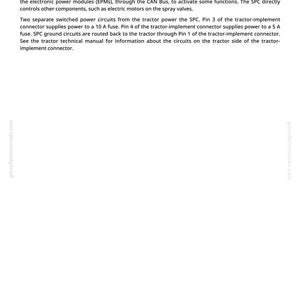 Peut inclure: Une page blanche avec le titre "SPC Power Theory of Operation" et du texte descriptif sur l'unit&eacute; de contr&ocirc;le de pulv&eacute;risation (SPC) et ses fonctions. Le texte explique comment le SPC contr&ocirc;le les fonctions &eacute;lectroniques du pulv&eacute;risateur.