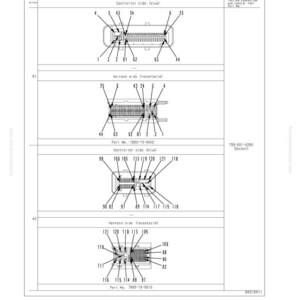 May include: Diagram of an AMP connector for a pump controller, with labels and part numbers. The image shows the controller side and harness side, with various pin configurations and troubleshooting information.