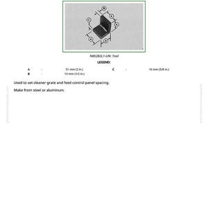 Pu&ograve; includere: Uno strumento in metallo nero per la spaziatura della griglia di pulizia e del pannello di controllo dell'alimentazione. Lo strumento &egrave; etichettato N85282L1-UN e ha dimensioni di 51 mm, 13 mm e 16 mm. Realizzato in acciaio o alluminio.