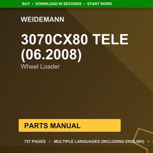 Weidemann 3070Cx80 tele 06 2008 Wheel loader Parts Manual PDF | Illustrated Catalog | Instant Download image 1
