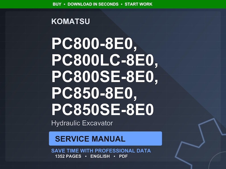 Komatsu PC800 PC850 Hydraulisk grävmaskin Servicemanual PDF bild 1