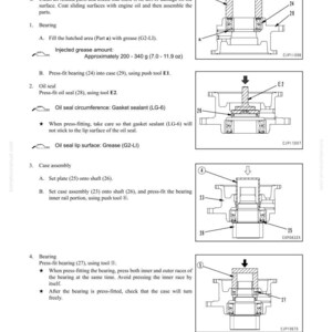 Peut inclure: Diagramme des instructions de montage du moteur oscillant et des machines oscillantes. Comprend des illustrations des &eacute;tapes de l'assemblage des roulements, des joints d'huile et du bo&icirc;tier. Le texte d&eacute;taille les quantit&eacute;s de graisse en grammes et en onces, et l'utilisation des outils.