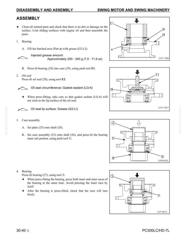 Peut inclure: Diagramme des instructions de montage du moteur oscillant et des machines oscillantes. Comprend des illustrations des &eacute;tapes de l'assemblage des roulements, des joints d'huile et du bo&icirc;tier. Le texte d&eacute;taille les quantit&eacute;s de graisse en grammes et en onces, et l'utilisation des outils.
