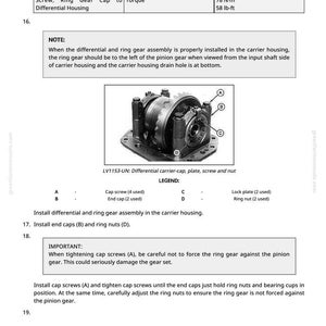 Puede incluir: Diagrama t&eacute;cnico de un conjunto de portador diferencial con piezas etiquetadas y especificaciones de par. Incluye una ilustraci&oacute;n detallada del montaje, con notas sobre la instalaci&oacute;n y los procedimientos de apriete. El par es de 78 N-m.