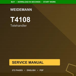 Weidemann T4108 Telehandler Service Manual PDF | Workshop Repair | Instant Download image 1
