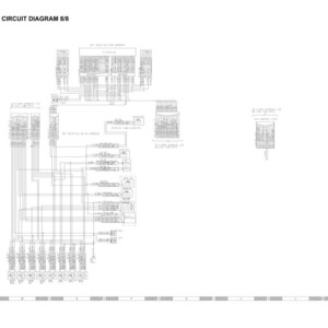 K&ouml;nnte beinhalten: Ein detailliertes elektrisches Schaltbild mit der Bezeichnung "ELECTRICAL CIRCUIT DIAGRAM 8/8", das zahlreiche miteinander verbundene Komponenten und Verkabelungen zeigt. Das Diagramm ist in Schwarzwei&szlig;, mit Text und Symbolen. Die Dokumentnummer ist 90-39.